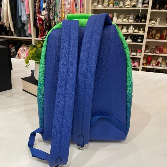 LOUIS VUITTON Virgil Abloh Blue & Neon Green Gradient Illusion Backpack - Picture 6 of 9